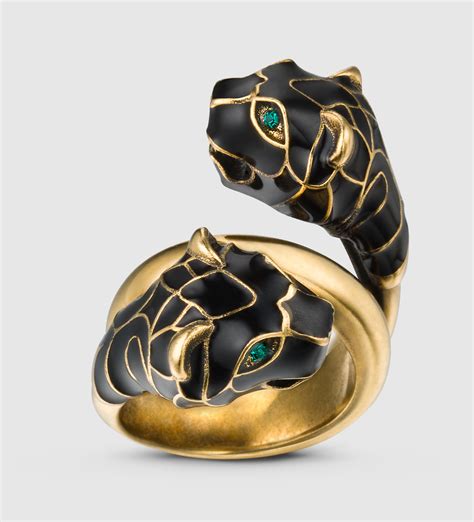 gucci tiger head ring with enamel|Gucci tungsten ring.